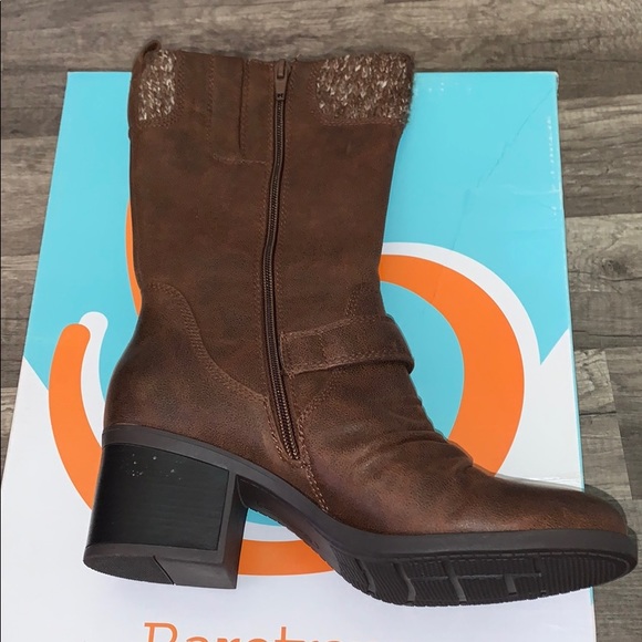 Baretraps Wylla MidCalf BootsFauxLeather KnitTrim - Picture 5 of 8